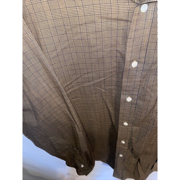 Roundtree & Yorke Dress Shirt Mens Size Large Brown Striped Long Sleeve Button - Picture 6 of 12
